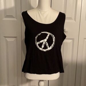 Chico's Black Graphic Tank Top